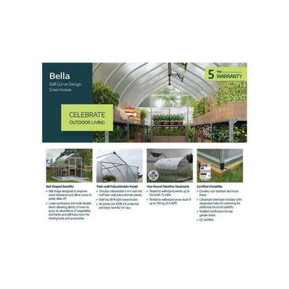 Bella 8 Ft. X 8 Ft. Silver/Diffused Polycarbonate DIY Greenhouse Kit