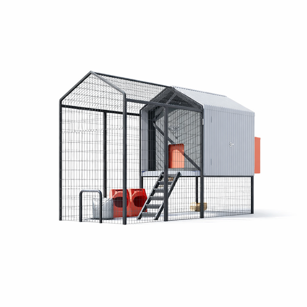 Smart Coop All-In-One Chicken Coop Bundle with Automatic Door and Steel Run, Solar Power, All-Weather Tarp, Predator Proof for 4-6 Hens