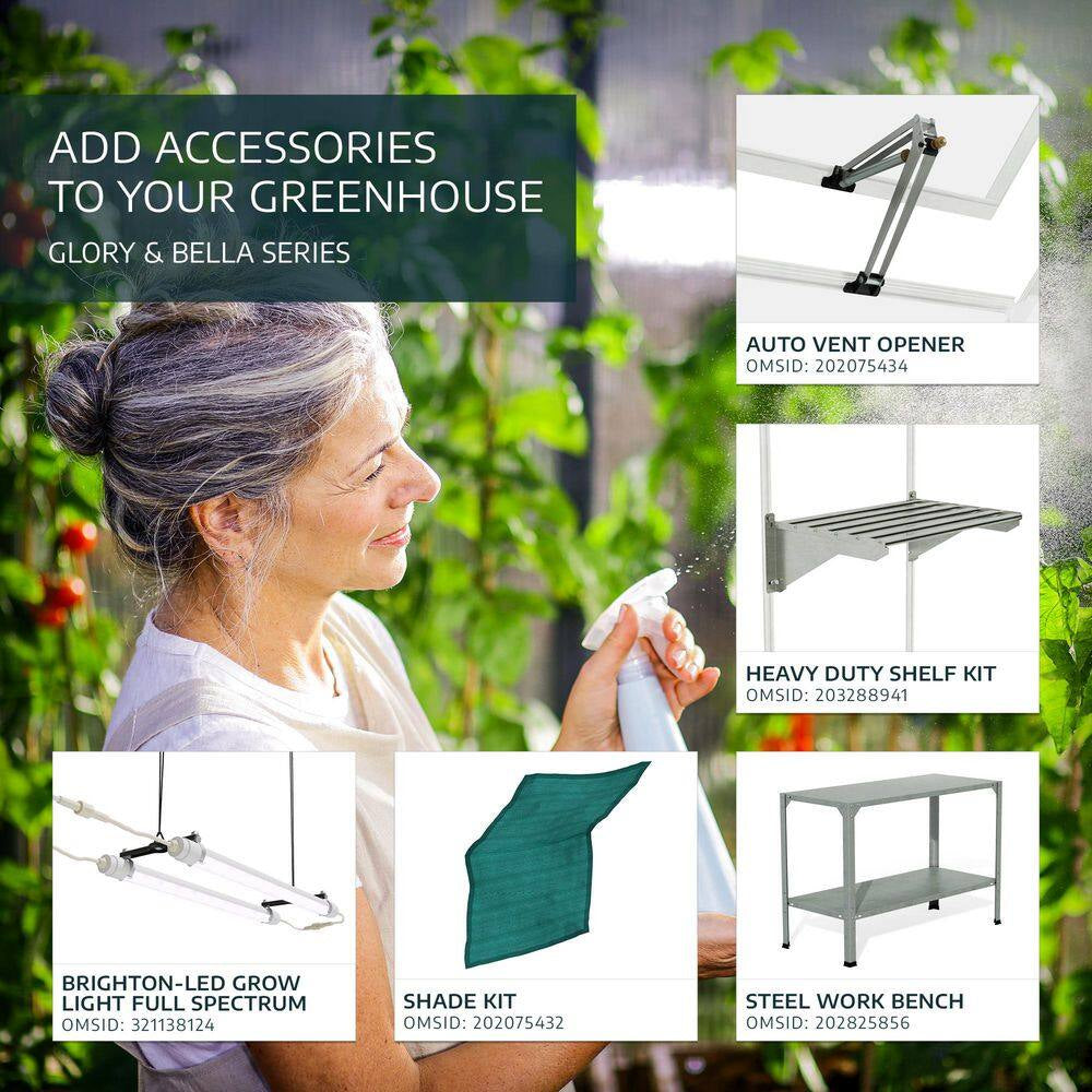 Bella 8 Ft. X 8 Ft. Silver/Diffused Polycarbonate DIY Greenhouse Kit